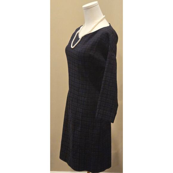 Theory Bodycon Blue Burgundy Checkered Short Classic Dress Womens Small - Picture 3 of 9